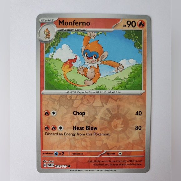Monferno 32/167 | Twilight Masquerade | Reverse Holo Common | NM | Pokemon TCG - Picture 1 of 5